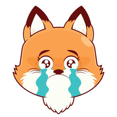 fox crying face cartoon cute
