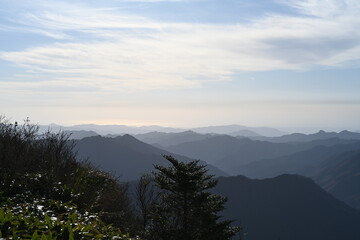 Obraz premium Mountain Range View from UFO Line Shikoku