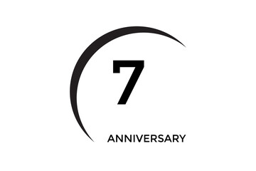 simple 7 anniversary design on a white background