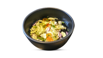 Thai cucumber and onion pickle in vinegar dip