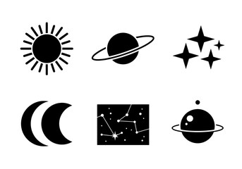 vector of astrology elements and stars