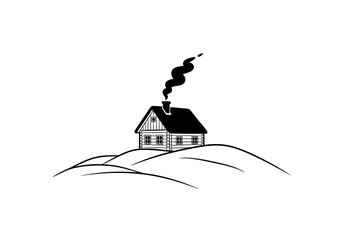 silhouette of a house