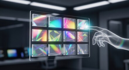 Futuristic technology with holographic interface offers modern efficiency