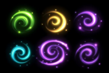 Naklejka premium Creative digital art with a colorful electric light swirl overlay