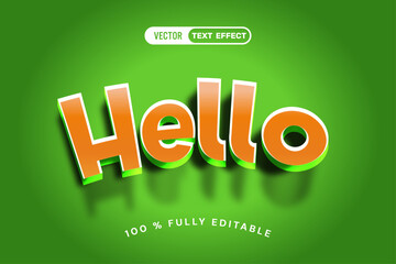 Hello stylish text effect editable modern lettering typography font style