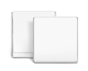 Branded chocolate squares, Neapolitan mockup for promoting business, special occasions. Vector illustration isolated on white background. Easy to use for presentation your logo, design. EPS10.