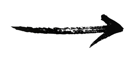 Hand-Drawn Black Arrow PNG with Transparent Overlay on transparent background