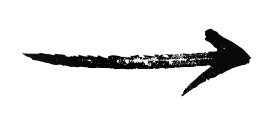 Hand-Drawn Black Arrow PNG with Transparent Overlay on transparent background