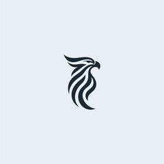Obraz premium Simple eagle head logo in sharp minimal style for powerful identity.