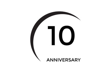 simple 10 anniversary design on a white background