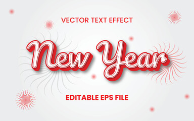New year red editable text effect