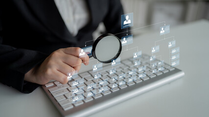 Corporate org chart and team structure show hierarchy, team, and structure for clear organization,...