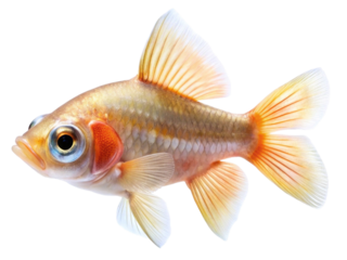 Small golden fish with vibrant fins swimming elegantly