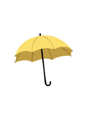 bright yellow umbrella on white background