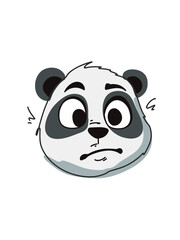 happy panda character portrait in kids style