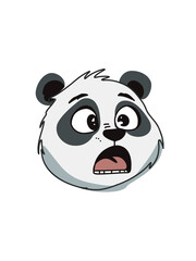 funny shocked baby panda kids illustration