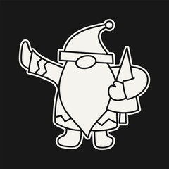 Christmas vector doodle illustration. Clean minimalist Christmas line art 
illustration featuring holiday elements in modern linear style. Perfect for festive designs, 
merch, prints, cards, branding.