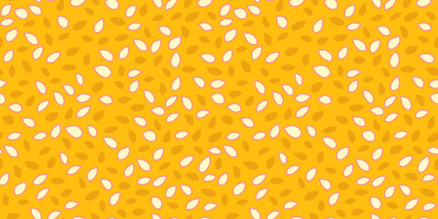 Seamless vector pattern with abstract leaf shapes in warm orange, beige, and pink tones. Playful modern design for textiles, wrapping paper, stationery, and decor