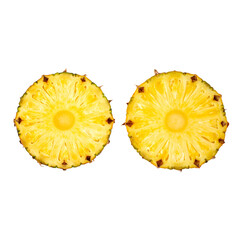 Sweet ripe pineapple sliced ​​on white background
