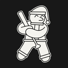 Christmas vector doodle illustration. Clean minimalist Christmas line art 
illustration featuring holiday elements in modern linear style. Perfect for festive designs, 
merch, prints, cards, branding.