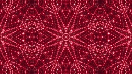 Abstract red neon art with geometric patterns and fractal design in background - Powered by Adobe