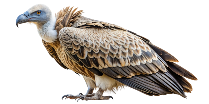 Vulture standing in profile, a scavenger bird of prey