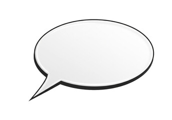 Fototapeta premium Share your thoughts with this clean white speech bubble graphic, perfect for adding dialogue and conversation to your designs with a modern touch