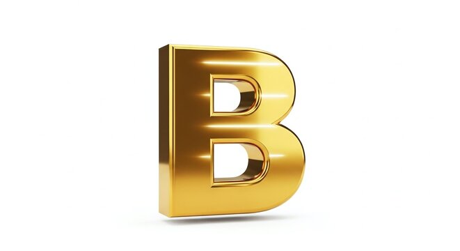 Stunning 3D Golden Letter B for Bold Brand Identity and Luxurious Design Projects, Perfect for High-End Marketing and Editorial Use