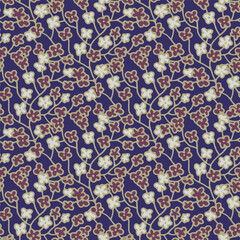 Dark Botanical Tiny Floral Pattern