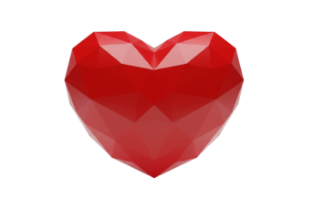 Modern geometric red heart for Valentine's Day designs, expressing love, romance and passion in a contemporary style, perfect for digital cards