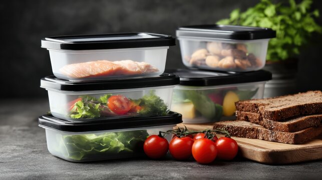 Healthy Meal Prep Containers Provide Weight Loss Options While Junk Food Sits Nearby
