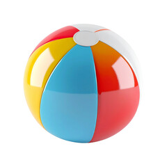 Colorful Beach Ball: A vibrant beach ball with its iconic rainbow pattern sits, ready for summer fun, evoking the spirit of play and leisure.