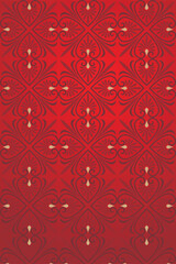Elegant red background seamless pattern with classic ornament vector textile wallpaper wrapping paper fabric printable vintage