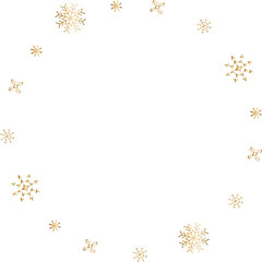 circle golden snow flake frame