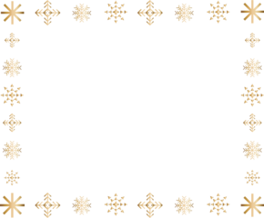 rectangle golden snow flake frame