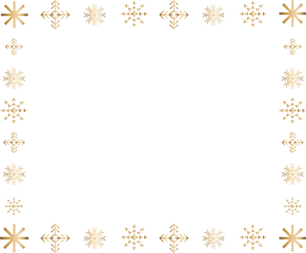 rectangle golden snow flake frame