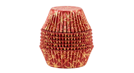 Red Metallic Firework Pattern Cupcake Liners Set for Celebrations