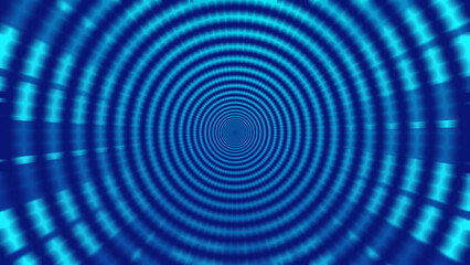 Abstract creative glowing blue stripe tunnel background illustration.