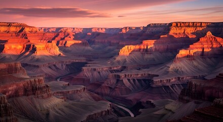 Grand Canyons Majestic Sunset - A Symphony of Colors and Shadows.