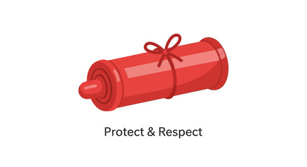 Symbol of Confidentiality a tightly rolled red document secured with a delicate bow offers a