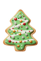 Christmas Gingerbread Cookie on clear transparent background. Ideal for advertising layouts, banners, designs.