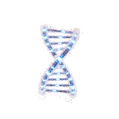 Abstract blue dna double helix structure representing genetics, biology, and scientific research, isolated on transparent background