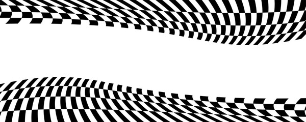 Naklejka premium Race flags or checkerboard background. Chess game or rally sport car competition wallpaper. Tilted black and white squares pattern. Banner with checkered texture. Vector flat illustration