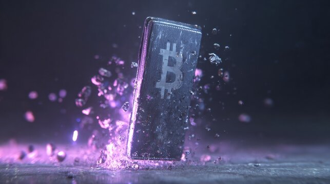 Cryptocurrency Wallet Hack Visual Representing Digital Theft in a Dark Environment