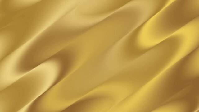 Abstract wavy gold fabric texture. Liquid holographic background. Smooth silk fabric surface with ripples and folds on the tissue Holographic Pastel Background with 3D Rendering in Seamless Loop