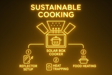 Solar Cooking Infographic for Sustainable Living and Renewable Energy Use