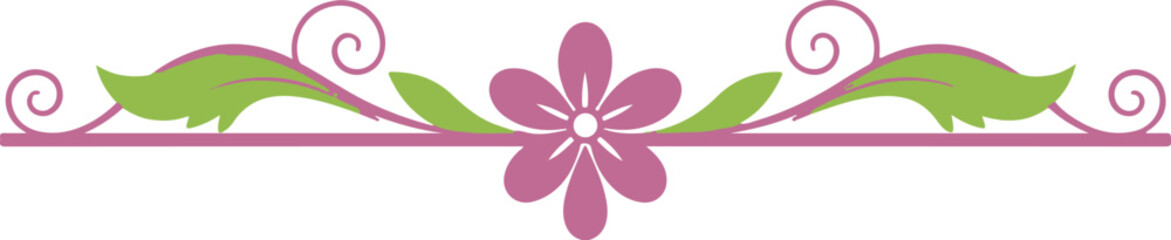 Decorative Floral Divider with Swirls flower flourish