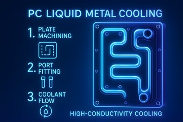 Advanced Liquid Cooling System Infographic for High-Performance PC and Data Center