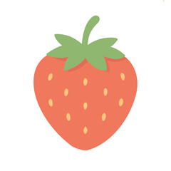 Vibrant Strawberry Illustration: A single, plump strawberry, bursting with color and freshness, is a delightful representation of nature's bounty.