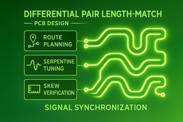  Glowing Neon Circuit Board with Electronic Components Infographic for Technology Background